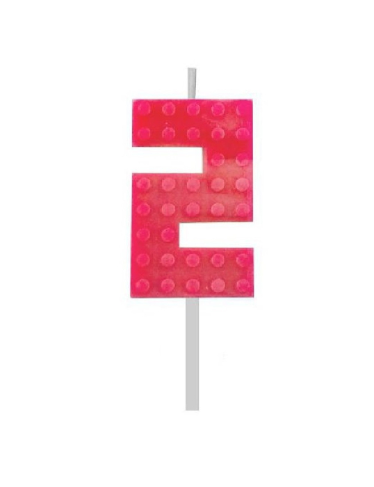 LUMANARE TORT Number 2, brick/model constructie, 5.5cm 7C-SUK2 [4]