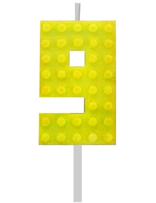 LUMANARE TORT Number 9, brick/model constructie, 5.5cm 7C-SUK9 [2]