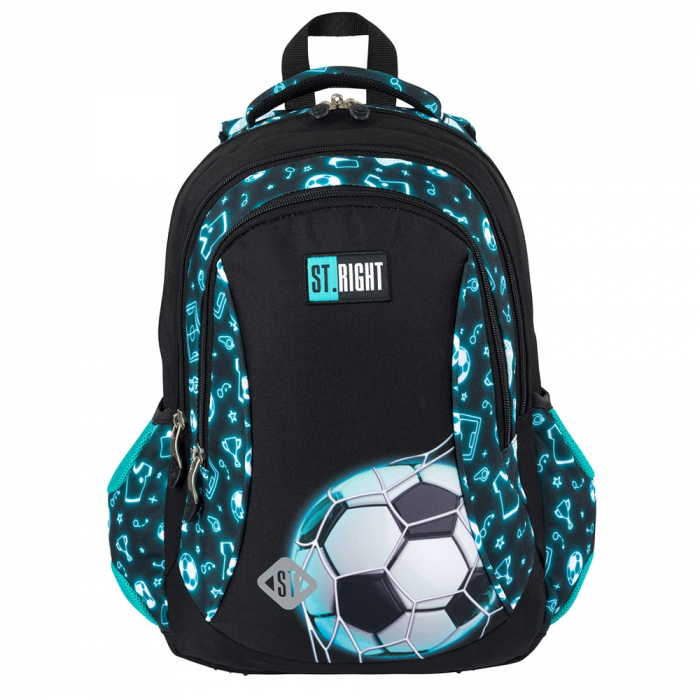 MA RUCSAC SCOLAR ST.RIGHT 3 COMPARTIMENTE BP-26 NEON FOTBALL 681141 [2]
