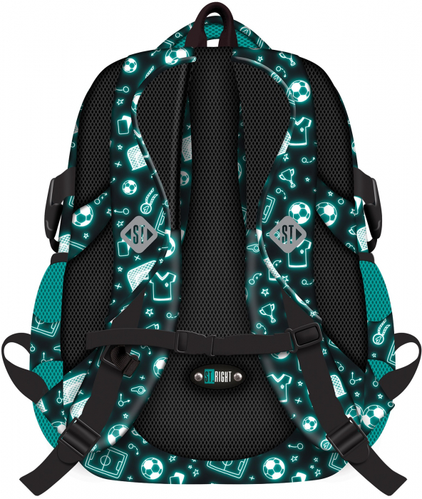 MA RUCSAC SCOLAR ST.RIGHT 4 COMPARTIMENTE BP-04 NEON FOOTBALL 685033 [2]