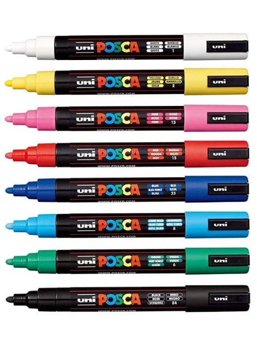 MARKER UNI POSCA PC-5M 1.8-2.5MM 8 CULORI/SET M1486 [2]
