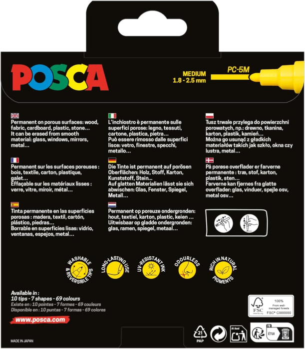 MARKER UNI POSCA PC-5M 1.8-2.5MM  8 CULORI/SET MANGA HERO  M1644 [2]