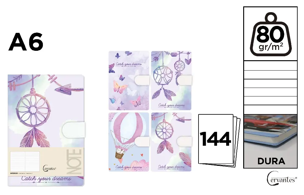 NOTES IPB A6 144 FILE FANTASY CATCH YOUR DREAMS CLAPA MAGNETICA PB476-35 [1]