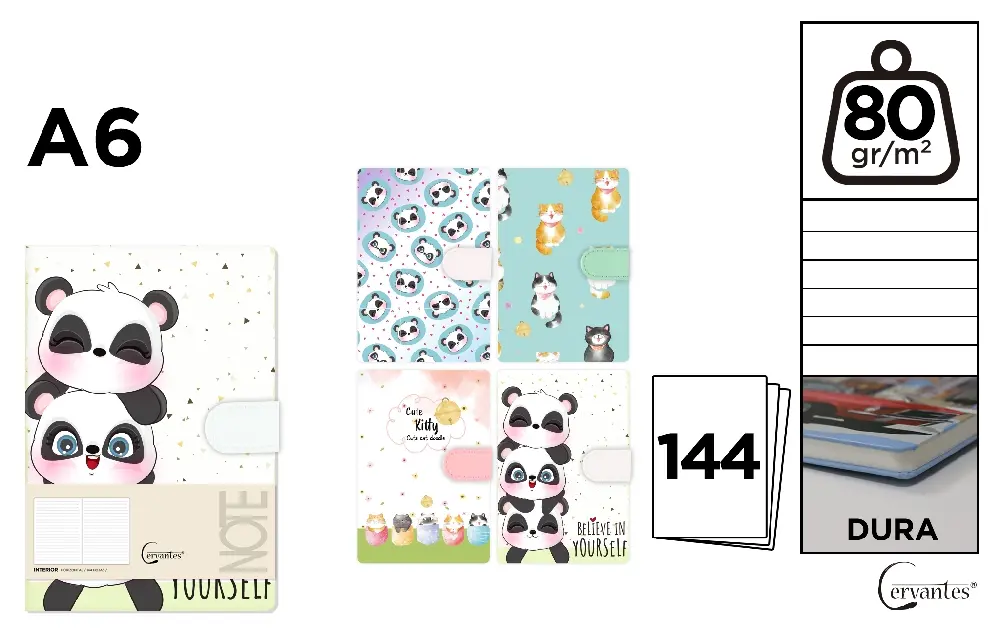NOTES IPB A6 144 FILE FANTASY PANDA CLAPA MAGNETICA PB476-32 [1]