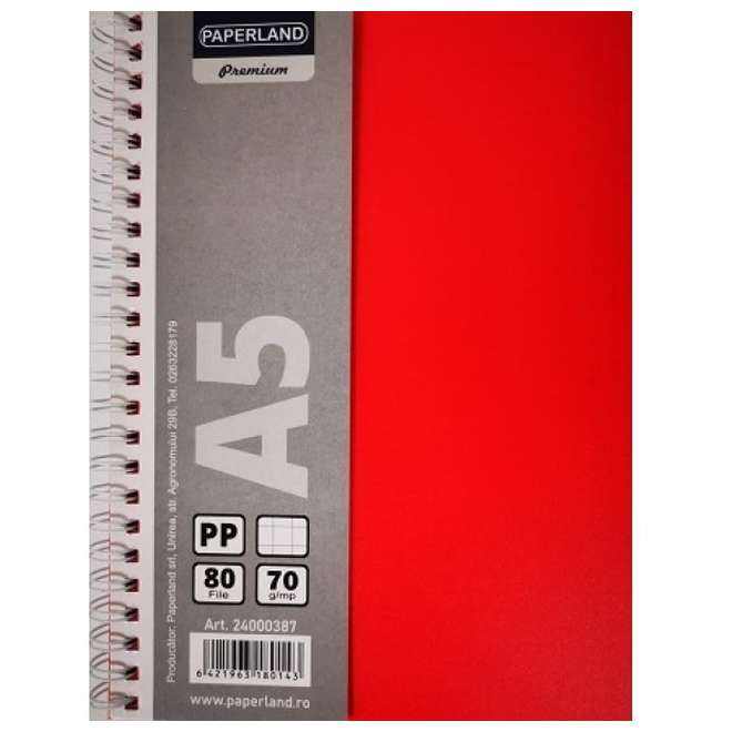 PA CAIET A5 80F PATRATELE COPERTA PLASTIC SPIRA DUBLA 24000387 [4]