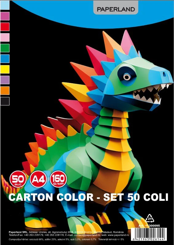 CARTON COLOR A4 5CULORI/SET1 160GR 50BUC 11300095 [1]