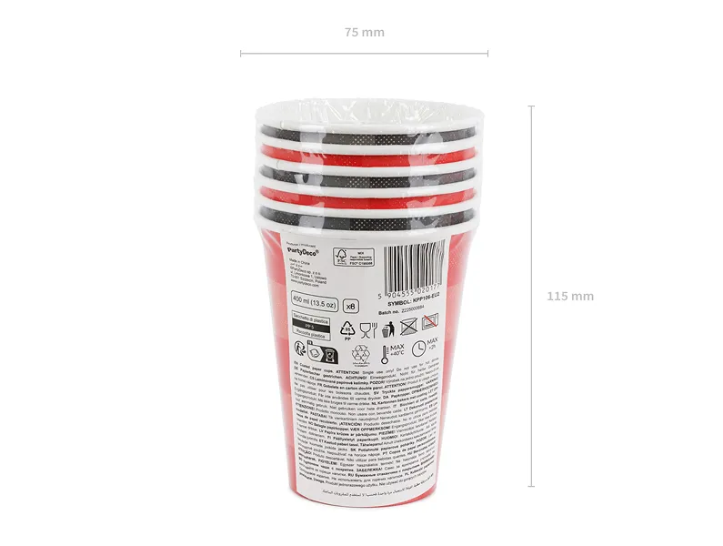 Pahare Carton Checkered Mix 400ml 6 buc KPP106-EU3 [5]