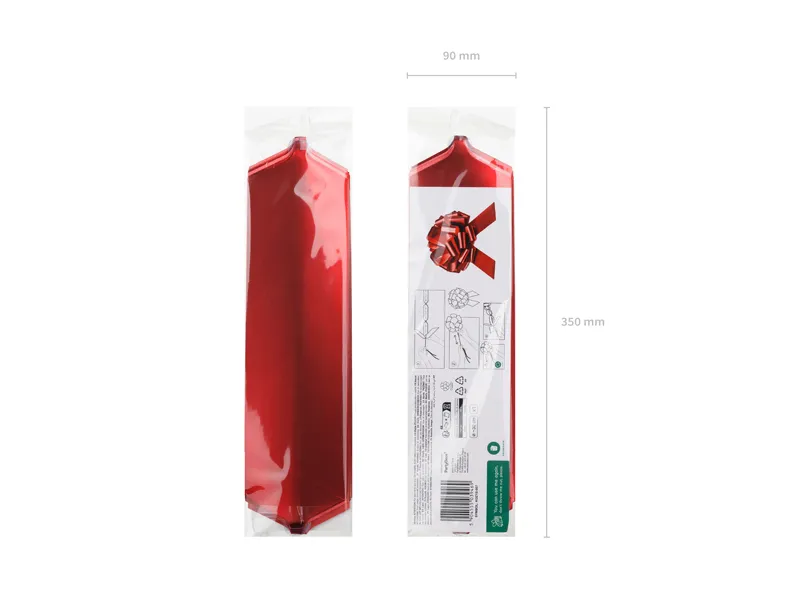 Panglică Decorativă DIY Roșie 30cm KOZ1S-007 - [3]