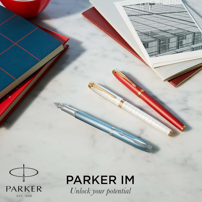 PARKER STILOU IM PREMIUM ALBASTRU-ARGINTIU PENITA F 160424 [6]