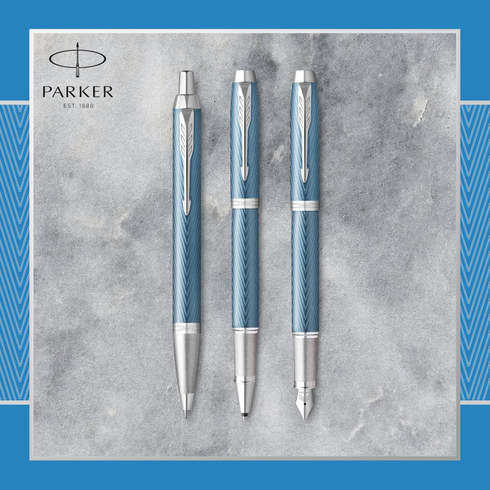 PARKER STILOU IM PREMIUM ALBASTRU-ARGINTIU PENITA F 160424 [5]