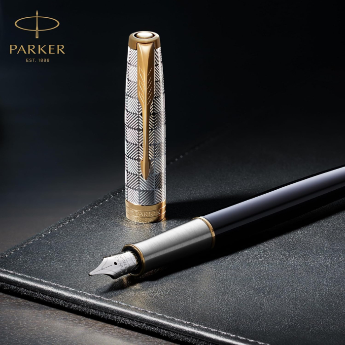 PARKER STILOU SONNET BASIC, NEGRU MAT GT, PENITA F 160104 [7]