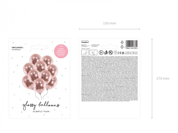 PD BALOANE Glossy Balloons 30cm rose gold 10/SET CHB1-019R-10 [4]