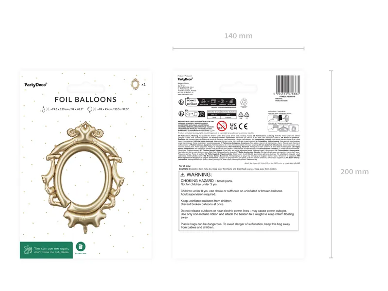 PD BALON FOLIE ALUMINIU Frame, 78x95cm, gold FB265-019 [4]