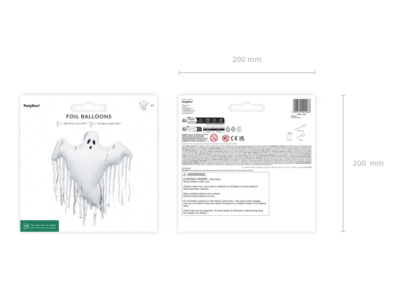 BALON FOLIE ALUMINIU Ghost with Tassels, 93 x 86cm, mix FB302 [5]