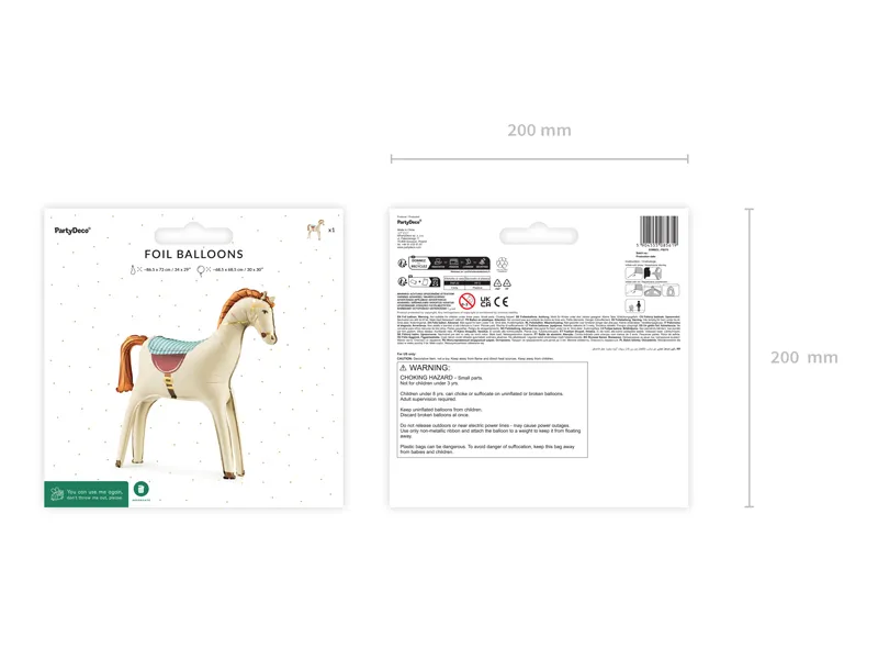 PD BALON FOLIE ALUMINIU Horse, 86.5x73cm, mix FB275 [5]