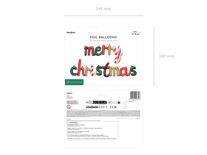 BALON FOLIE ALUMINIU Merry Christmas, 143x25cm, mix FB311 [2]