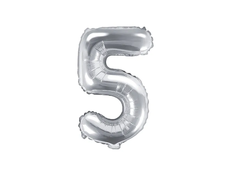 BALON FOLIE ALUMINIU Number "5", 35cm, silver FB10M-5-018 [2]