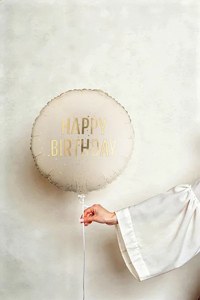 BALON FOLIE ALUMINIU Round Happy Birthday, 35x35cm, cream FB353-079 [3]