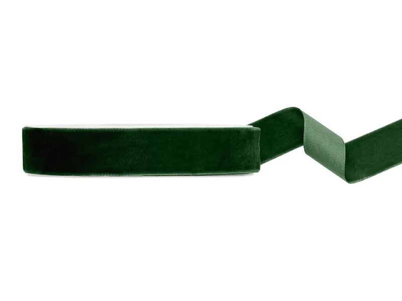 BANDA VELUR, Velur ribbon, bottle green, 25mm/10m TW25-012B [1]