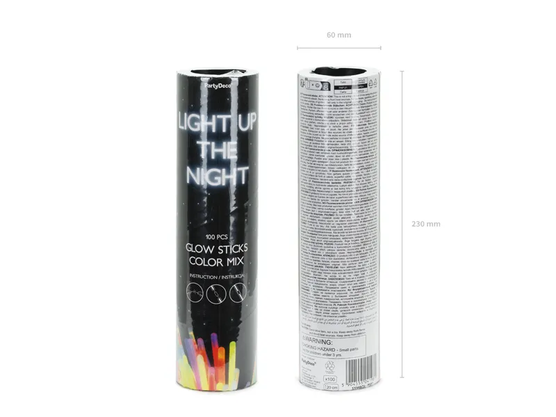 BETISOARE FLUORESCENTE LUMINOASE, MIX, 20CM, CU CONECTOR 100/SET PSF1 [6]