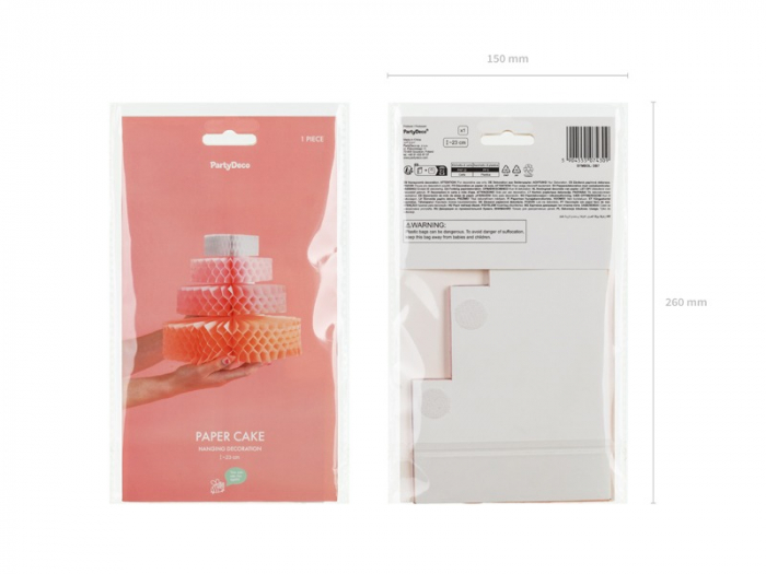 PD DECORATIUNI DIN HARTIE PENTRU TORT Tissue paper, 23cm, mix DB7 [3]