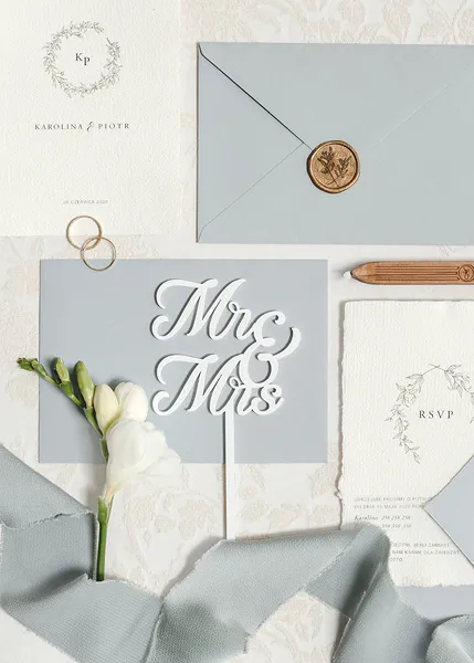 DECORATIUNI PENTRU TORT MR&MRS, Acylic Cake, white, 16,5cm KPT81-008 [2]