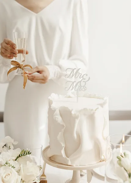 DECORATIUNI PENTRU TORT MR&MRS, Acylic Cake, white, 16,5cm KPT81-008 [3]