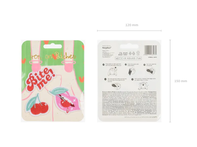 STICKERE TERMOADEZIVE Bite me, mix, 4-4.5x4.5-7cm 3/set NAP9 [5]