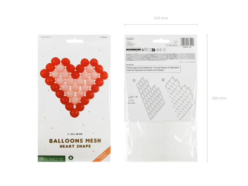 PD GHIRLANDA PLASA PENTRU BALOANE, FORMA INIMA, 63x58CM SIA1 [5]