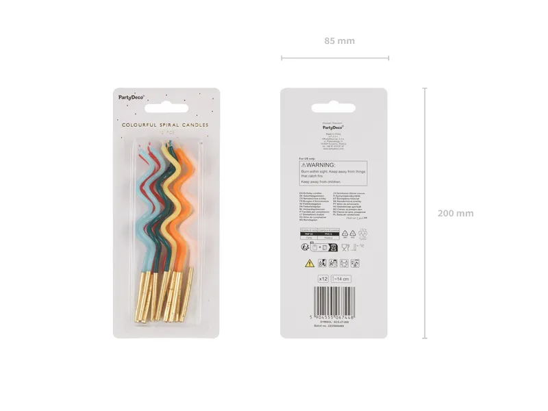 Lumânări Tort Curl Rainbow 14cm 12 buc/set [4]