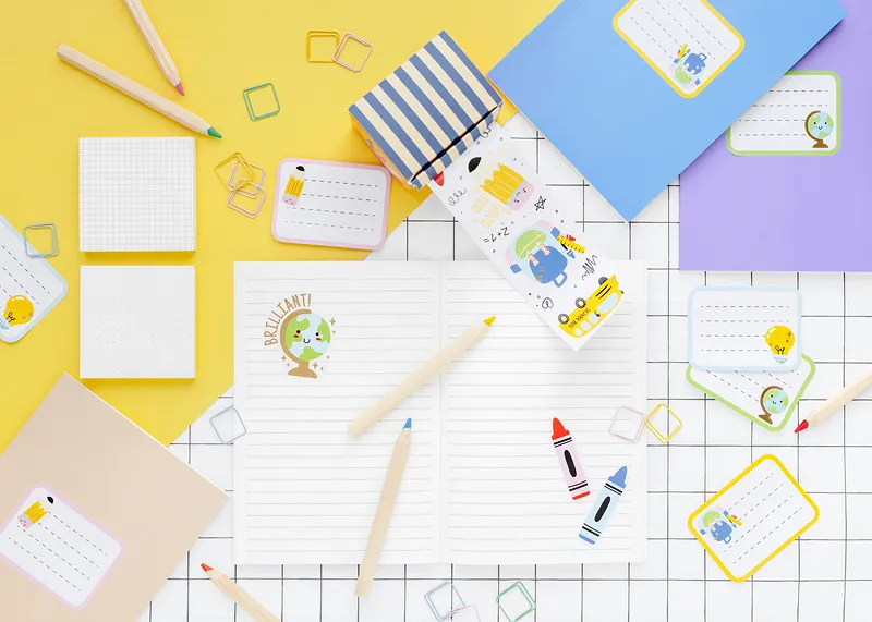 MINI ROLA STICKERE 5.8x7.8CM, 19 BUC, SCHOOL, MIX, NR3 [4]