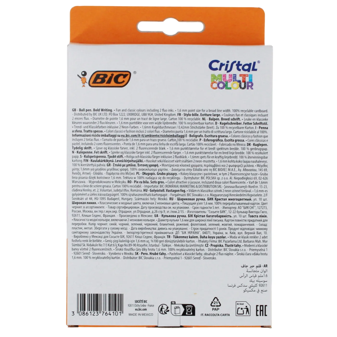 PIX BIC CRISTAL MULTICOLOR 1.6MM 10 CULORI/SET X109524180 [2]