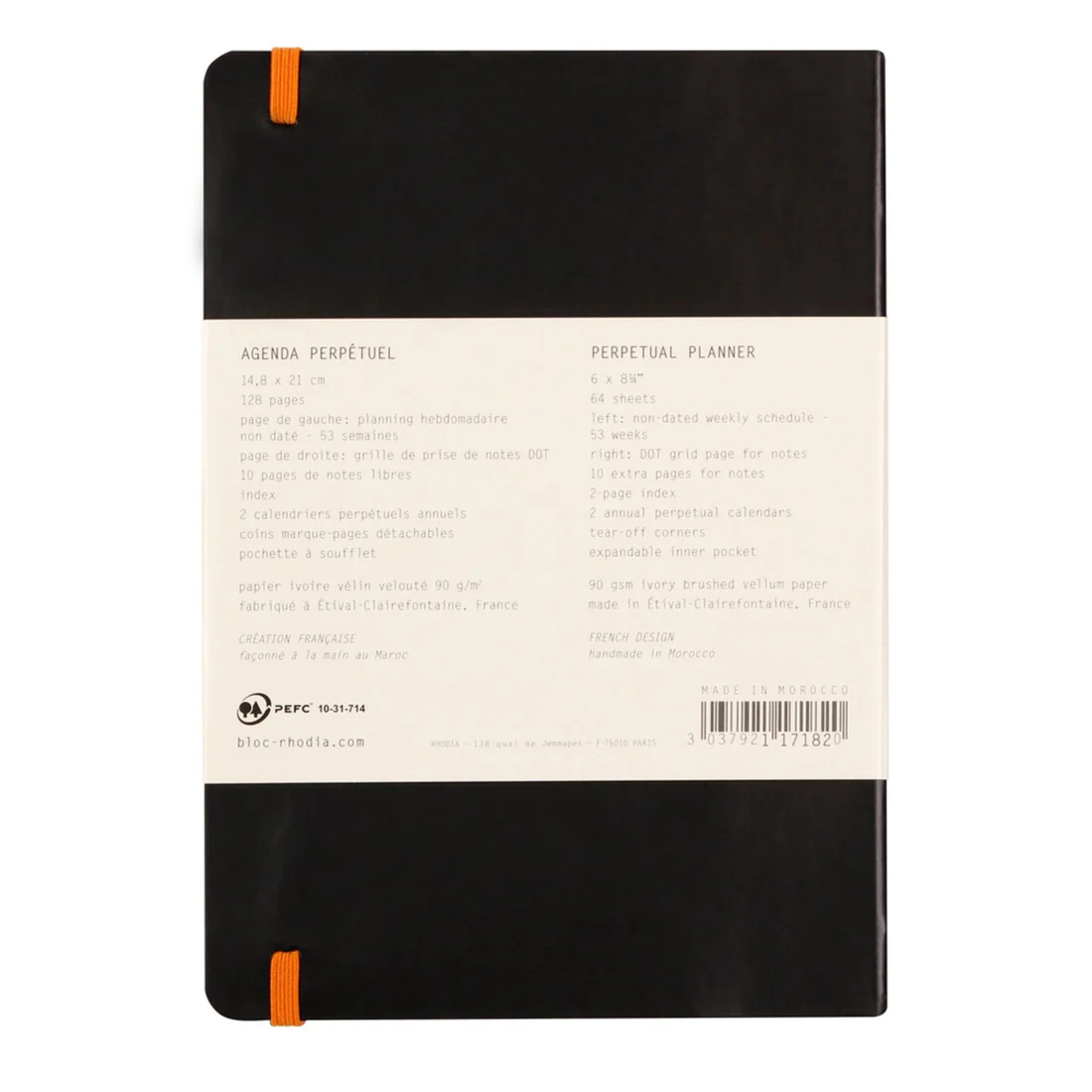 RH AGENDA A5 CU ELASTIC 64F SAPTAMANALA NEDATATA RHODIA PERPETUAL PIELE NEAGRA 117182C [8]