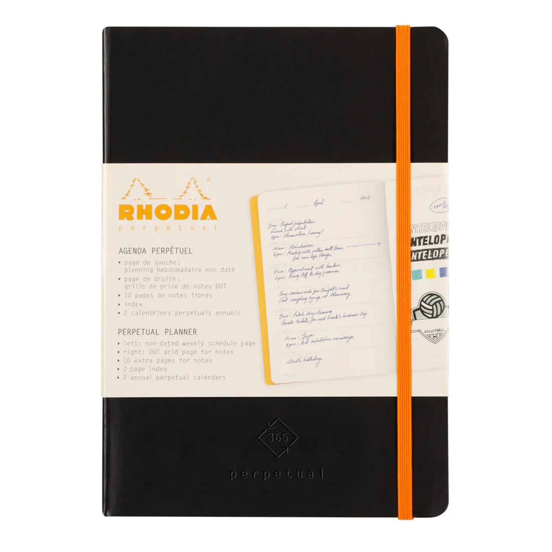 RH AGENDA A5 CU ELASTIC 64F SAPTAMANALA NEDATATA RHODIA PERPETUAL PIELE NEAGRA 117182C [7]