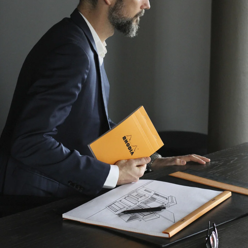 BLOC NOTES A5 80F N16 VELIN ORANGE RHODIA 16000C [4]