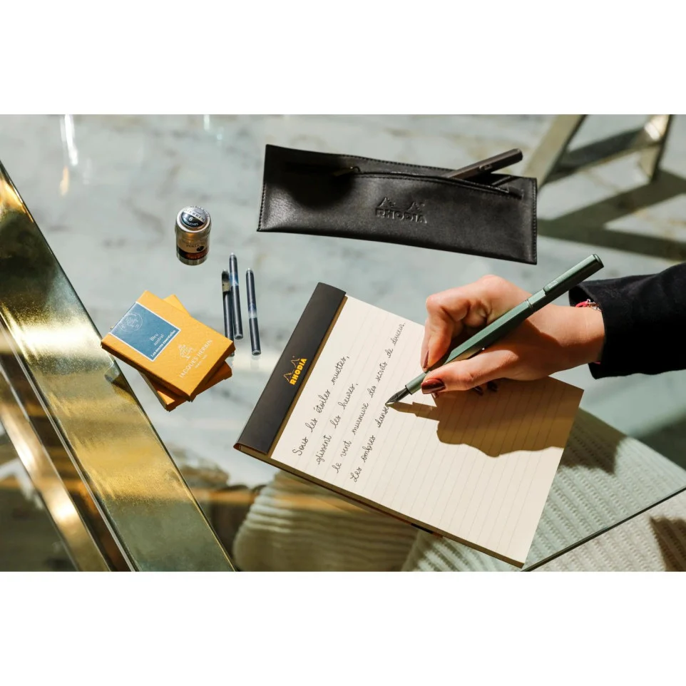 STILOU RHODIA SCRIPT METALIC VERDE SALVIE PENITA M + TRAGATOR CERNEALA 9351C [10]