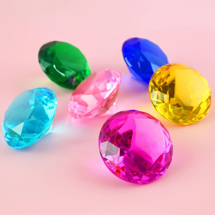 PIATRA DECOR 3.5CM FORMA DIAMANT 6/SET DIVERSE CULORI 50892 [1]