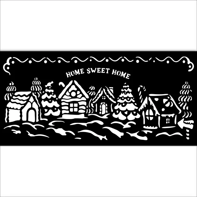 SABLON DECOR 12x25CM, PT EFECTE 3D, SPRAY SI MIX MEDIA, SAT DE CRACIUN KSTDL123/48427 [1]