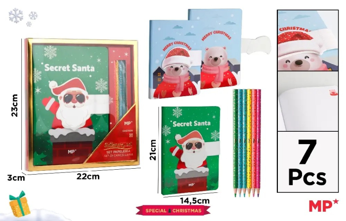 SET CADOU IPB NOTES INCHIDERE MAGNETICA + 6 CREIOANE COLORATE CRACIUN CH57006 [1]