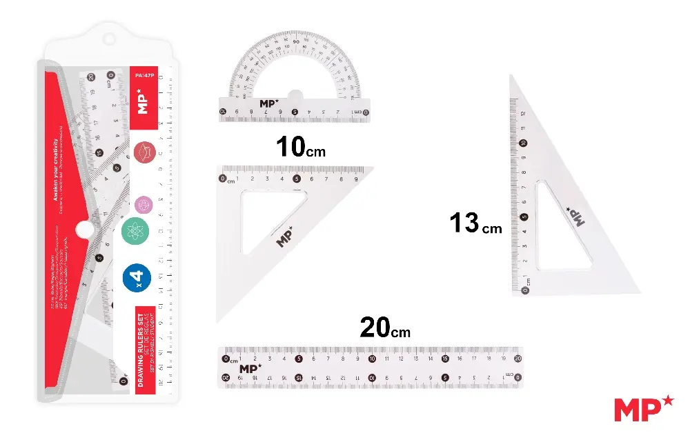 SET GEOMETRIE IPB 4 PIESE ROSU PA147P [1]