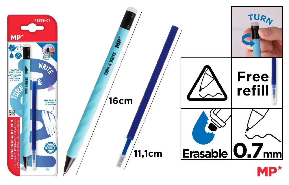 SET PIX CU RADIERA +MINA  IPB 0.7MM ALBASTRU PE358-01 [1]