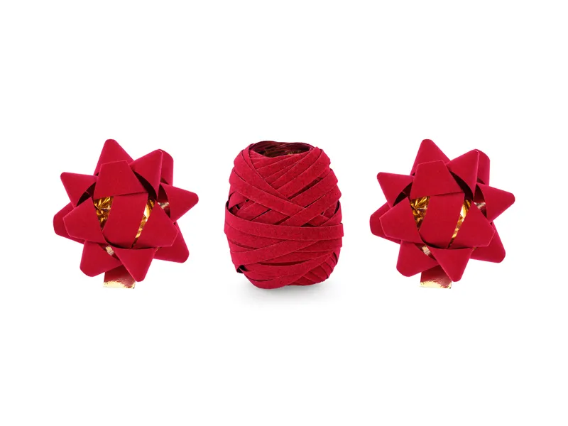 SET RIBON SI 2 FUNDITE DIN VELUR ROSU PRS2-007 [1]