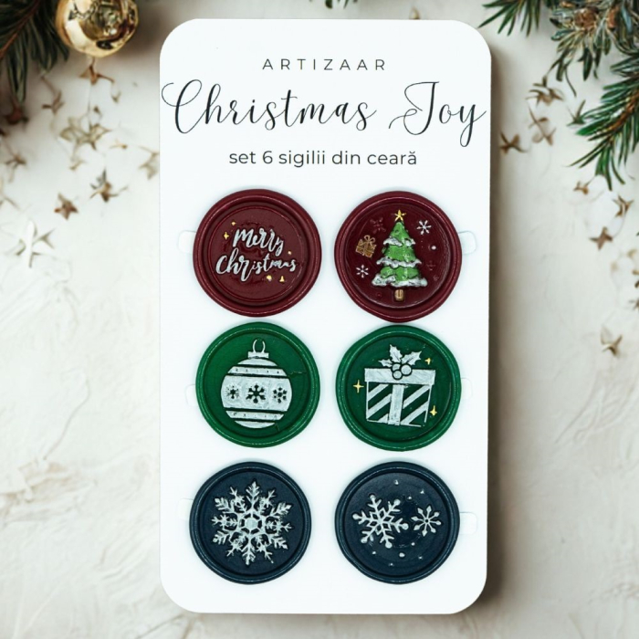 SIGILII AUTOADEZIVE MODEL CRACIUN I DIFERITE FORME SI CULORI 6/SET [1]