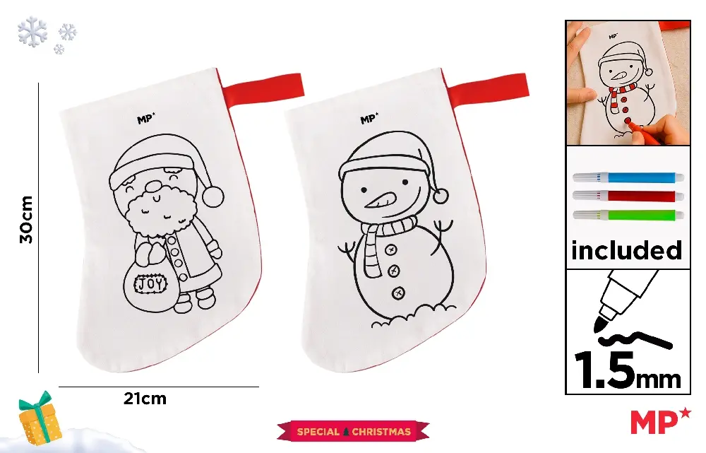 SOSETA DE CRACIUN DE COLORAT IPB 30*21CM CU 3 CARIOCI CH57039-2 [1]