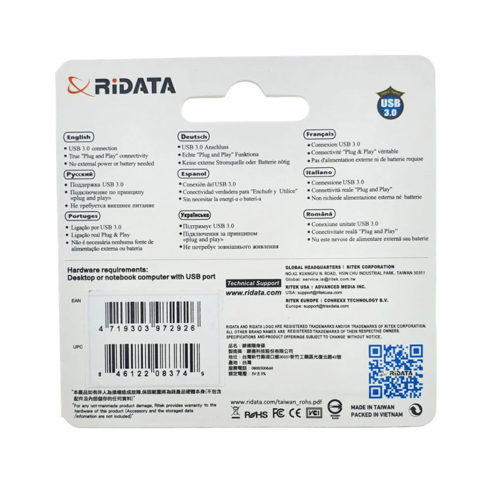 FLASH USB 3.0 RIDATA 64GB HD50 ROZ RETRACTABIL 97292 [4]