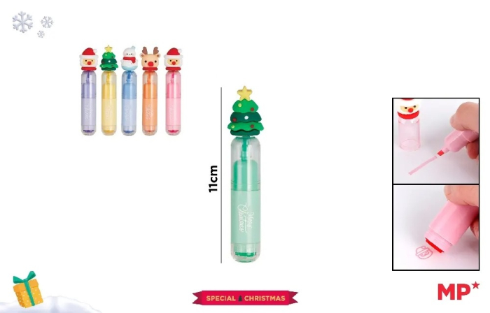 TEXTMARKER CU STAMPILA IPB CULORI FLUO MOTIV CRACIUN CH57042 [1]