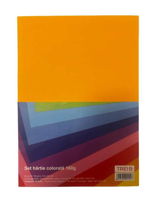TIP CARTON COLOR A4 160GR 50COLI/SET PORTOCALIU [1]