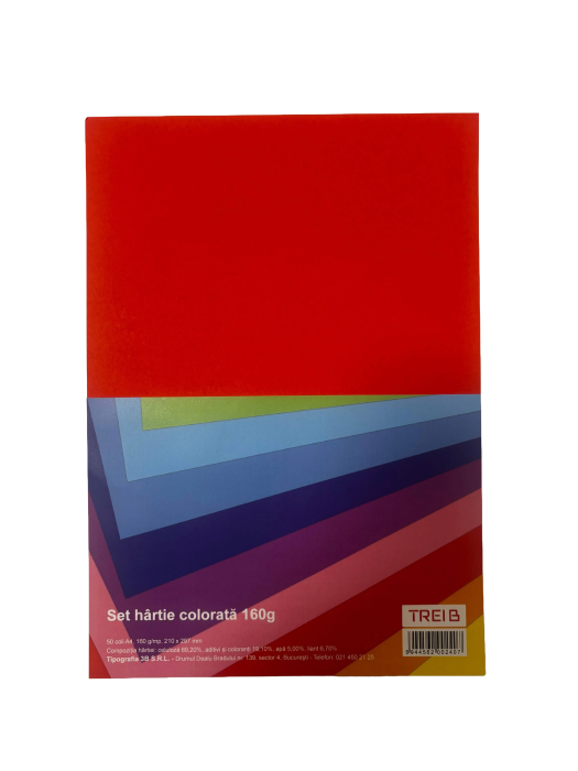 TIP CARTON COLOR A4 160GR 50COLI/SET ROSU [1]