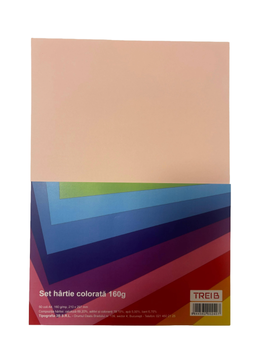 TIP CARTON COLOR A4 160GR 50COLI/SET ROZ [1]