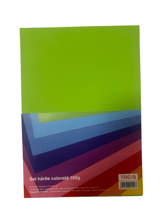 TIP CARTON COLOR A4 160GR 50COLI/SET VERDE MENTA [1]